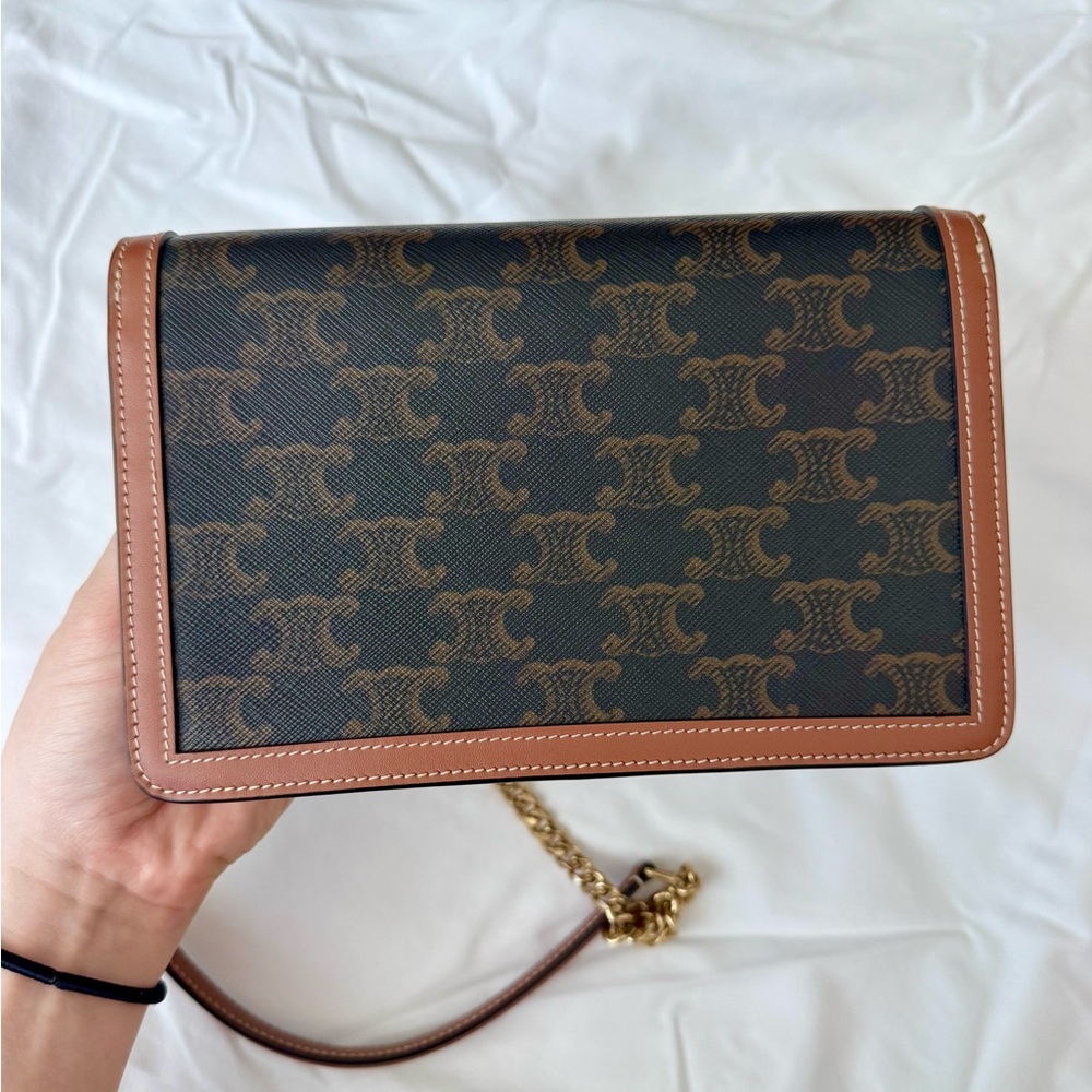 WALLET ON CHAIN MARGO IN TRIOMPHE CANVAS AND CALFSKIN AUTHENTIC - Picture 4 of 13